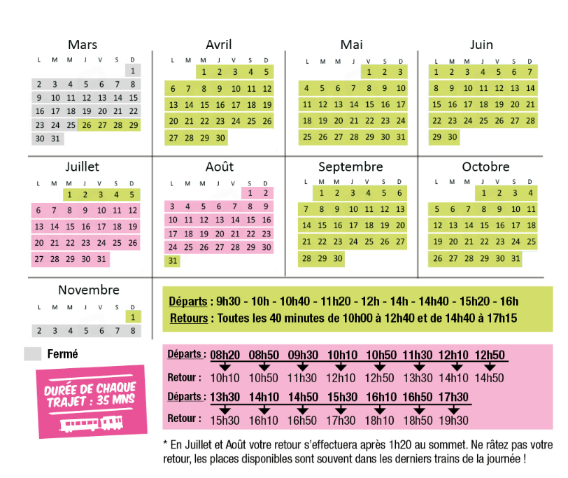 horaires du petit train de larrun